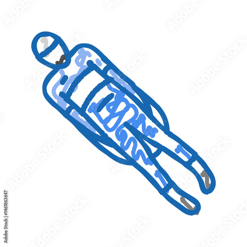 luge winter sport icon doodle illustration