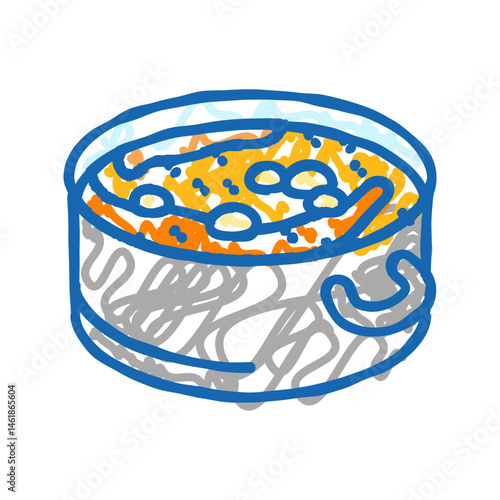 making homemade soup autumn icon doodle illustration