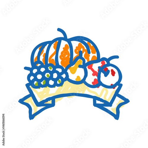 movie marathon autumn icon doodle illustration