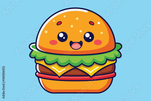  cute burger colorful Vector