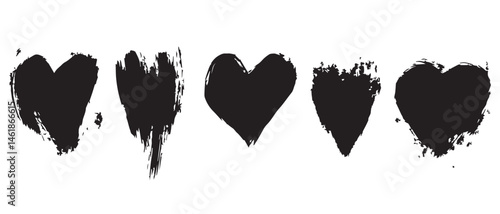 Abstract Black Brush Stroke Vectors for Texture Art