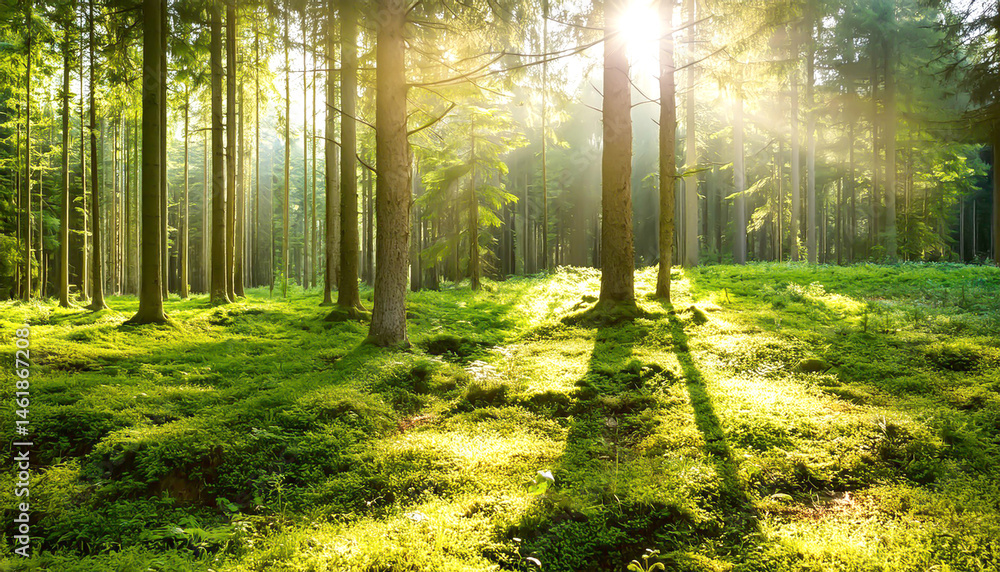 Fototapeta premium Wald im Sonnenschein