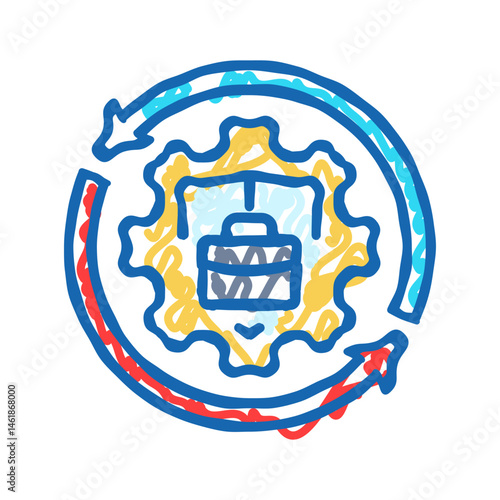 stakeholder relations business process icon doodle illustration