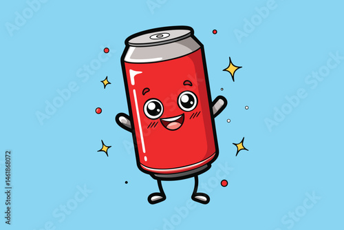  cute soda can colorful Vector