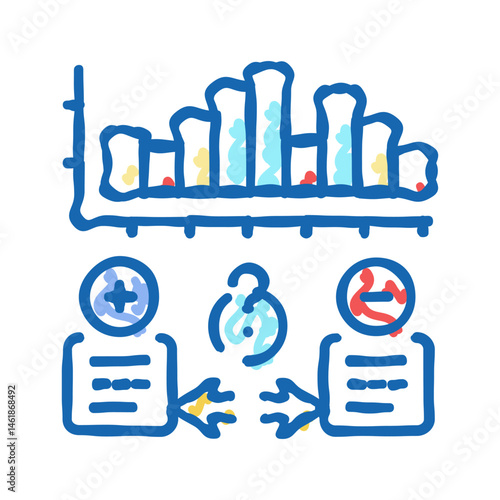 forecasting business process icon doodle illustration