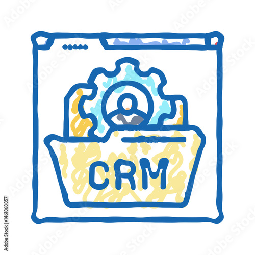 customer relationship management icon doodle illustration