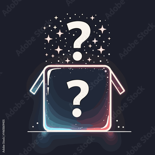 Mystery Box with Question Marks for Puzzle Blogs and Contests