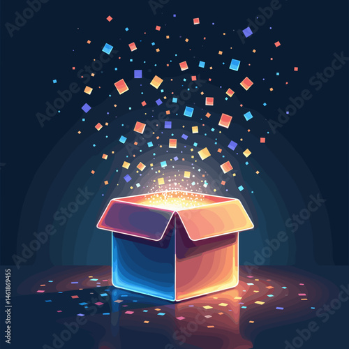 Exploding Gift Box with Confetti 