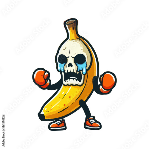 Crying Banana Boxer Illustration