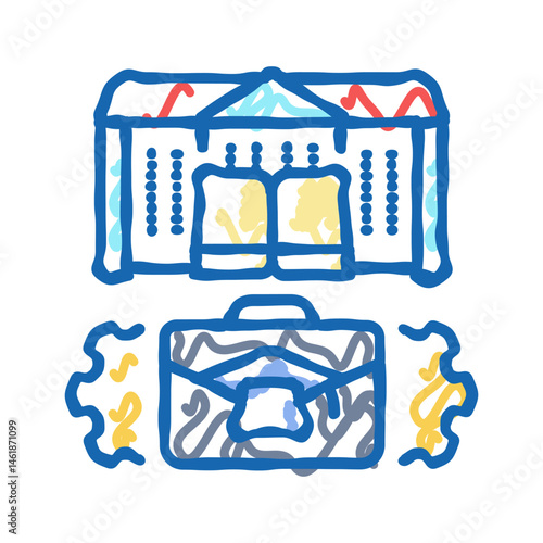 edtech modern business icon doodle illustration