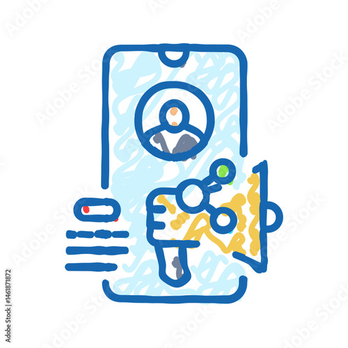 influencer marketing modern business icon doodle illustration