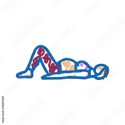 pelvic tilts pregnant fitness icon doodle illustration