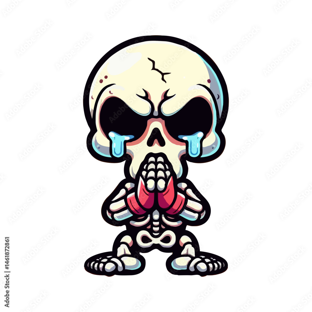 Crying Skeleton Praying for Forgiveness Crying Skeleton Praying for Forgiveness