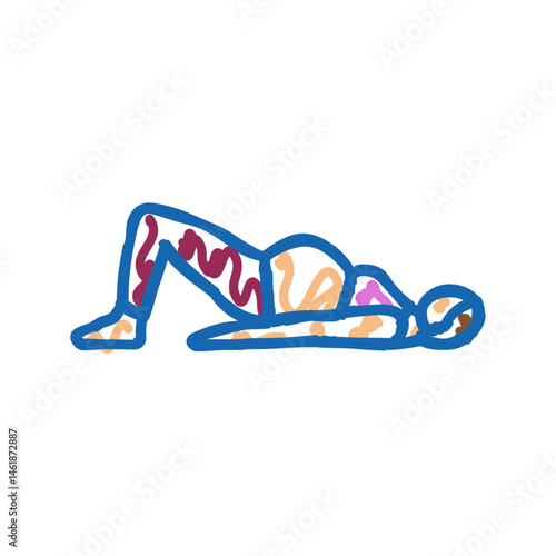 glute bridges pregnant fitness icon doodle illustration