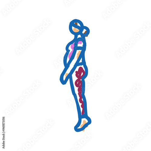 standing calf pregnant fitness icon doodle illustration