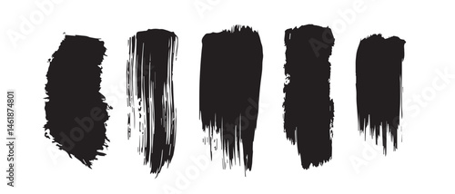 Black Brush Stroke Vector Elements for Creative Design