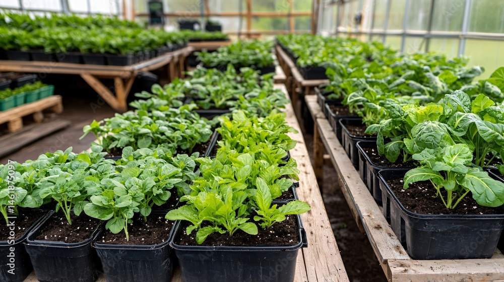 Wide-angle view of hydroponic greenhouse, vertical tower farms aligned to the left, spacious empty walkway, ambient natural lighting, clean and efficient farming layout Wide-angle view of hydroponic greenhouse, vertical tower farms aligned to the left, spacious empty walkway, ambient natural lighting, clean and efficient farming layout