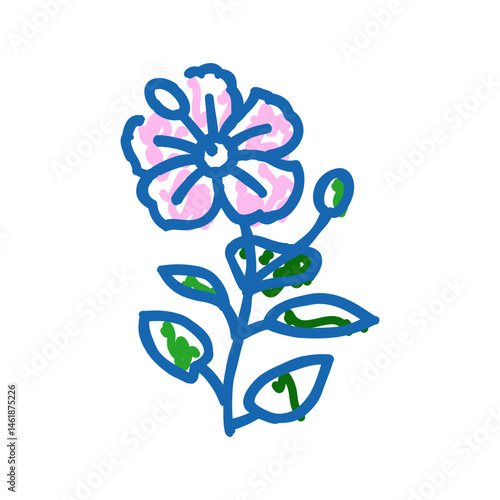 hibiscus ayurvedic herb icon doodle illustration