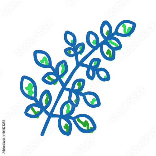 moringa leaves ayurvedic herb icon doodle illustration