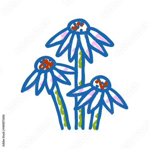 holy basil ayurvedic herb icon doodle illustration