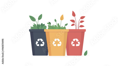 Vector design of a compost bin on a white background, featuring eco-friendly materials and a practical, sustainable design ideal for waste management, recycling, and green living concepts.