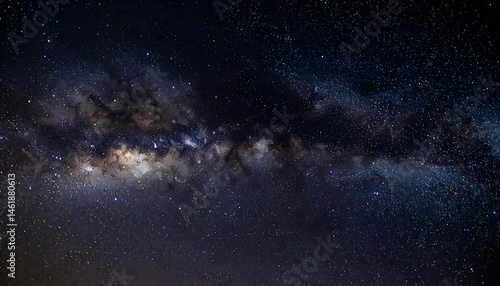 Milky Way Galaxy at Night with Bright Stars and Dark Nebulae