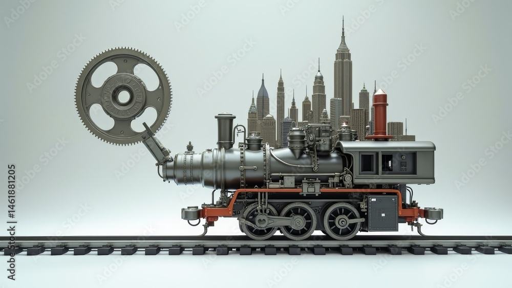 Fototapeta premium The urban dream of the steam age