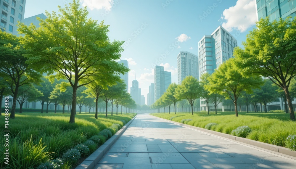 Green City Concept with Trees and Grass in Sunny Day Environment Technology Buildings
Green City Concept with Trees and Grass in Sunny Day Environment Technology Buildings