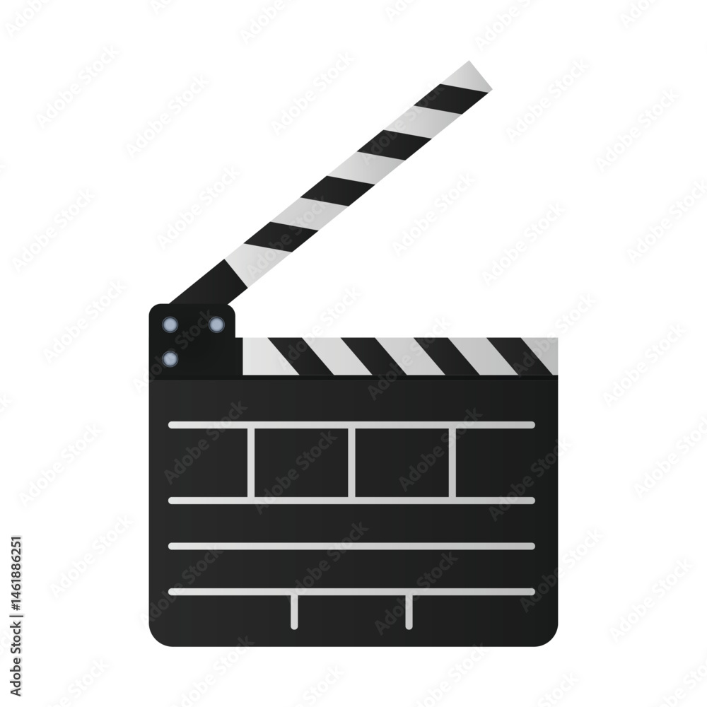 Fototapeta premium Clapperboard vector illustration on a white background