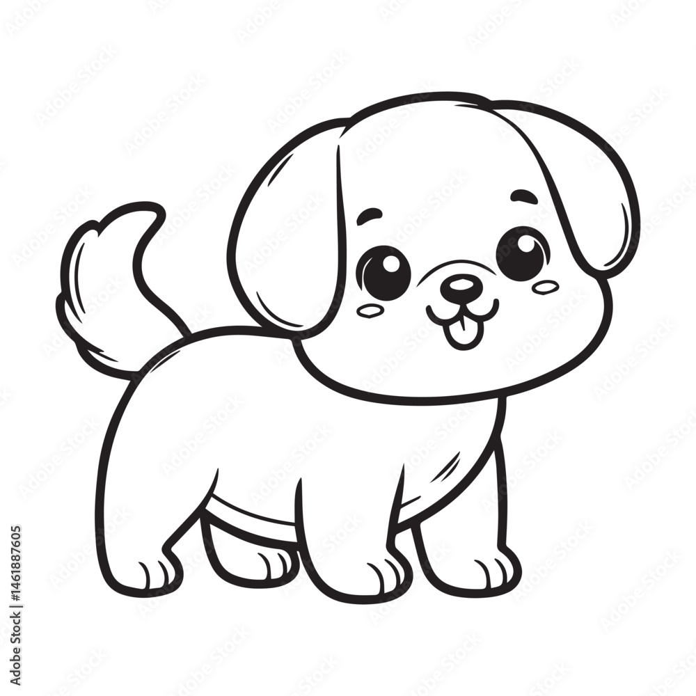 Fototapeta premium Dog Coloring Page - Printable Activity Sheet