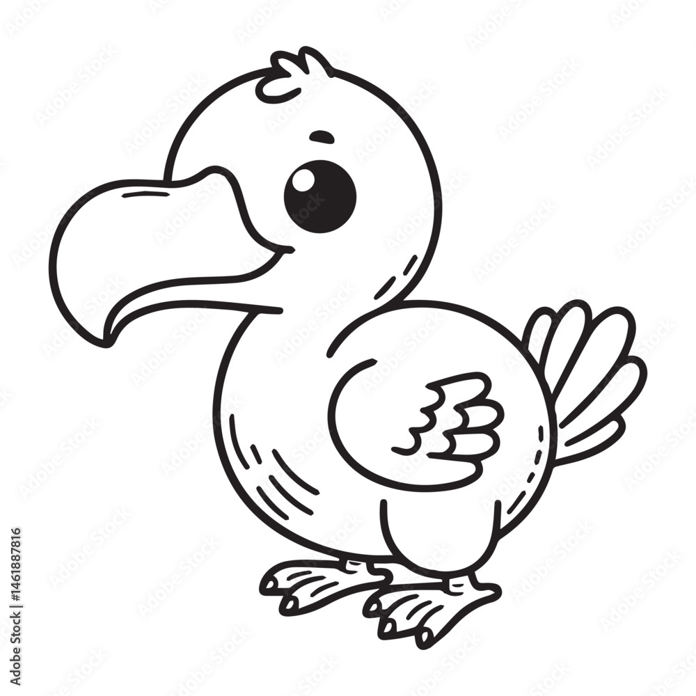 Obraz premium Cute Dedo Brid Coloring Page for kids