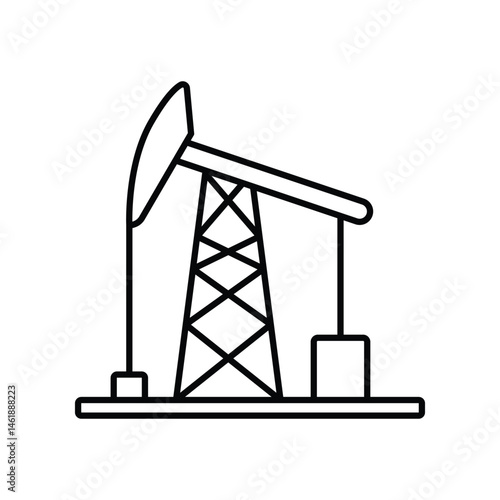 Oil derrick icon and symbol design with editable stroke