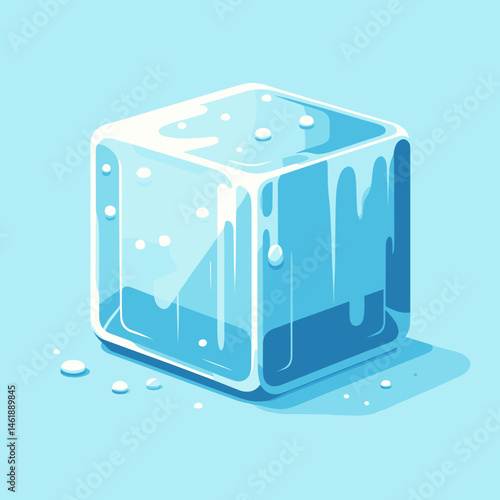 Vector illustration of ice cube for refreshing drinks concept, cool design