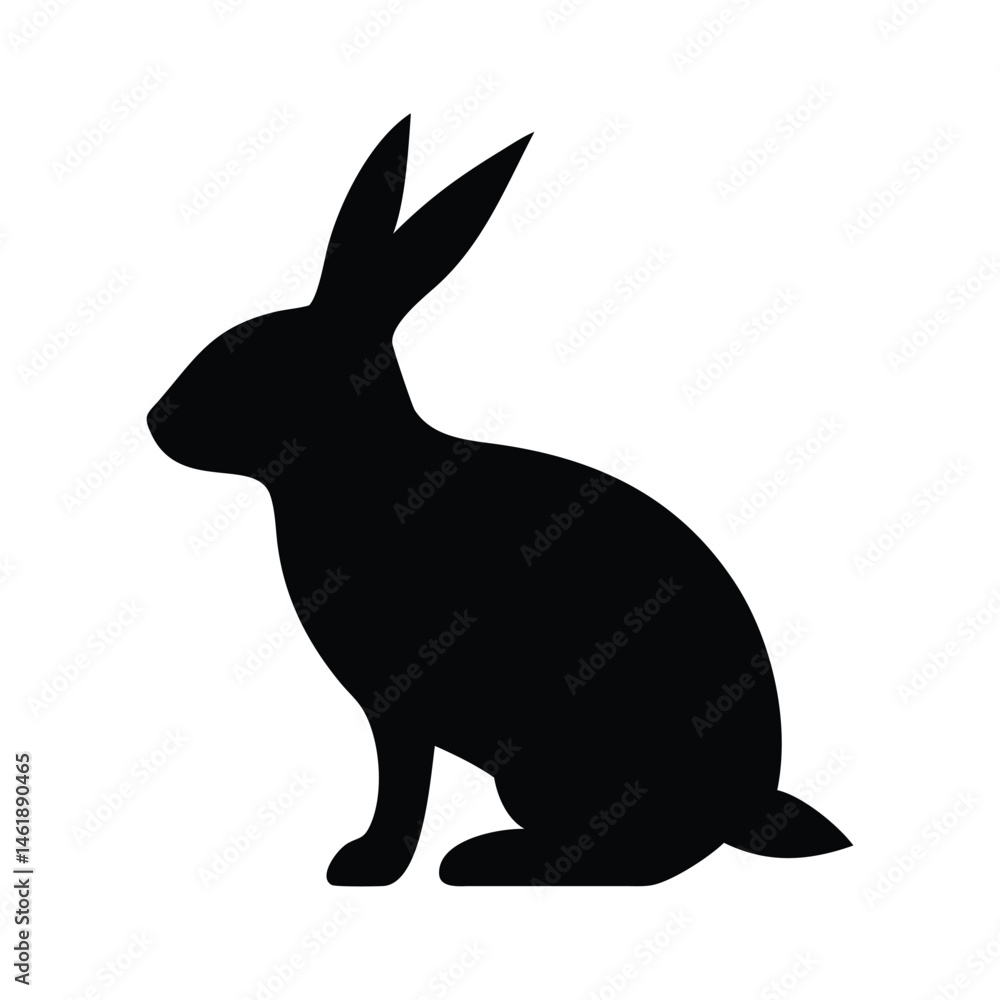 Obraz premium Simple Black Silhouette of a Rabbit