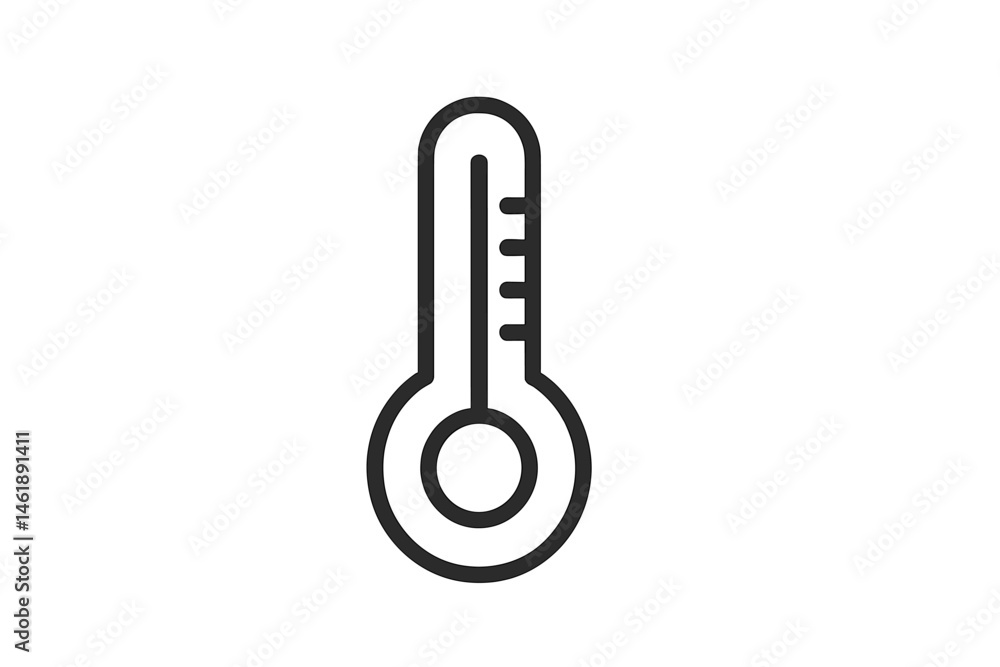 Vector illustration of a simple thermometer with clear markings in a minimalist design suitable for educational materials Vector illustration of a simple thermometer with clear markings in a minimalist design suitable for educational materials