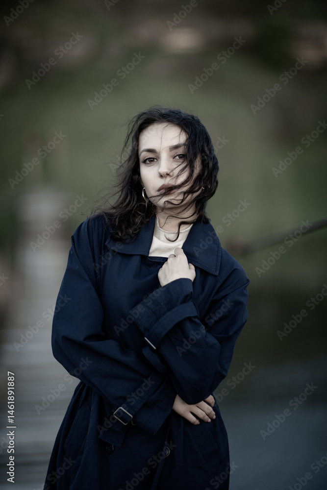 Beautiful Woman long brunette hair. Spa model Girl with Perfect Fresh Clean Skin. Beauty black eyes.