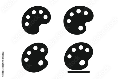 Vector illustration icons of artist palettes in various styles for creative design projects