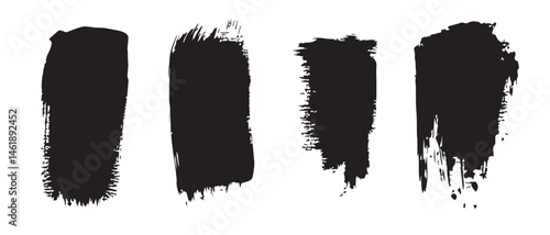 Black Brush Stroke Vector Elements for Creative Design