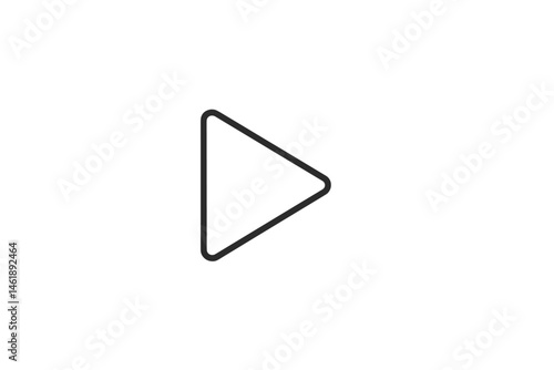 Free Download Play button icon created as a simple black vector illustration on a white background for digital media projects - GFXLoad