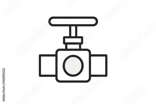 Vector illustration icon of a valve used in plumbing and industrial applications for controlling fluid flow