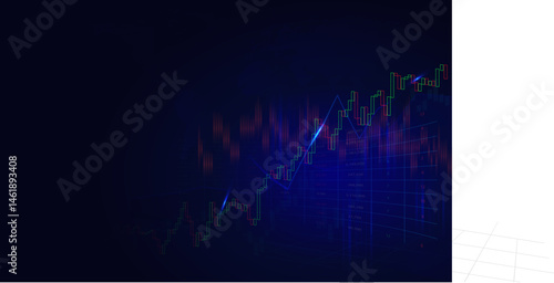Stock market or forex trading graph in graphic design concept.