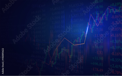 Stock market or forex trading graph in graphic design concept.