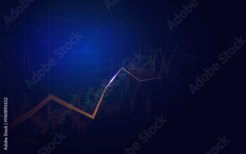 Stock market or forex trading graph in graphic design concept.