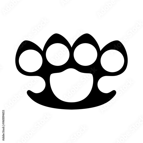 Brass knuckle icon vector. silhouette isolated on white. Vector illustration design