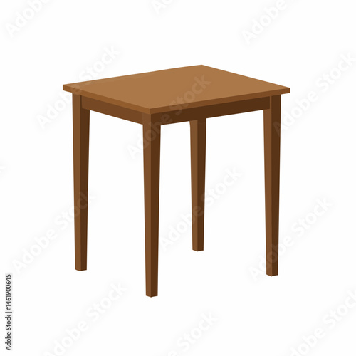 Illustration of a simple brown wooden table on a plain white background