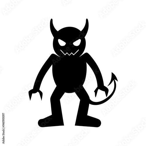 Creative cartoon devil character with sharp claws and a mischievous grin designed for Halloween celebrations and events