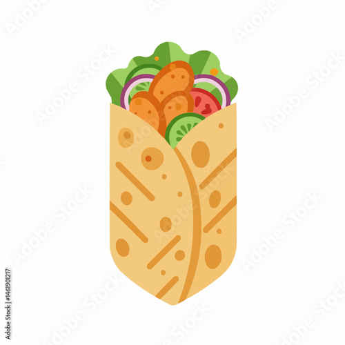 A delicious wrap filled with fresh ingredients