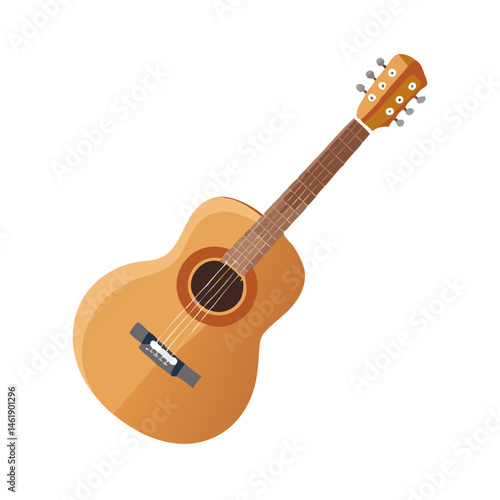 Acoustic guitar resting on a surface in a warm and cozy setting ideal for music practice and creative inspiration