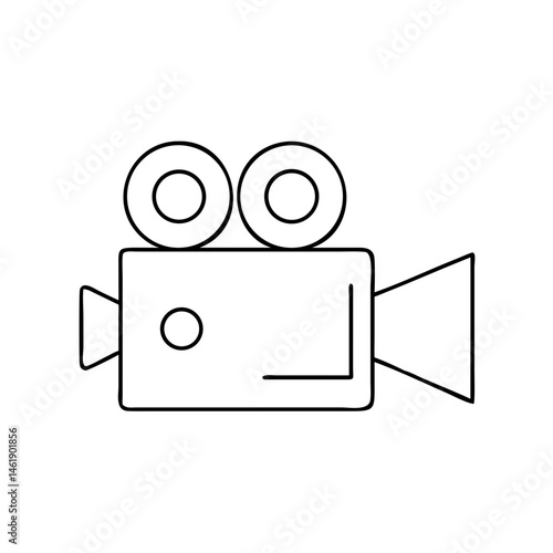 Vintage film camera graphic illustrating classic filmmaking tools and techniques in a minimalist design
