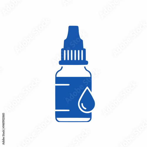 Blue dropper cap with fine ridges shown on white background, angled, right side